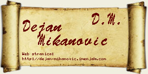 Dejan Mikanović vizit kartica